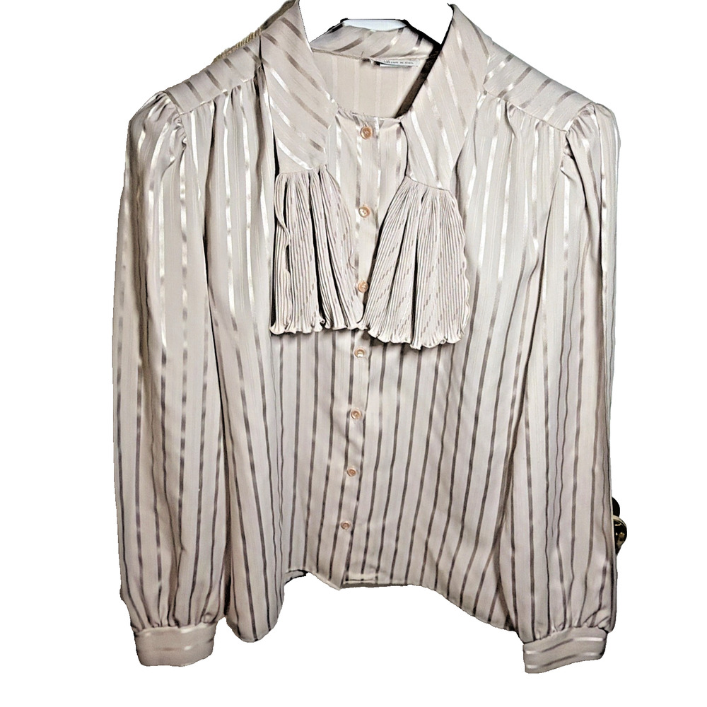 Vintage Levi Strauss Satin Ruffle Blouse – Size 16